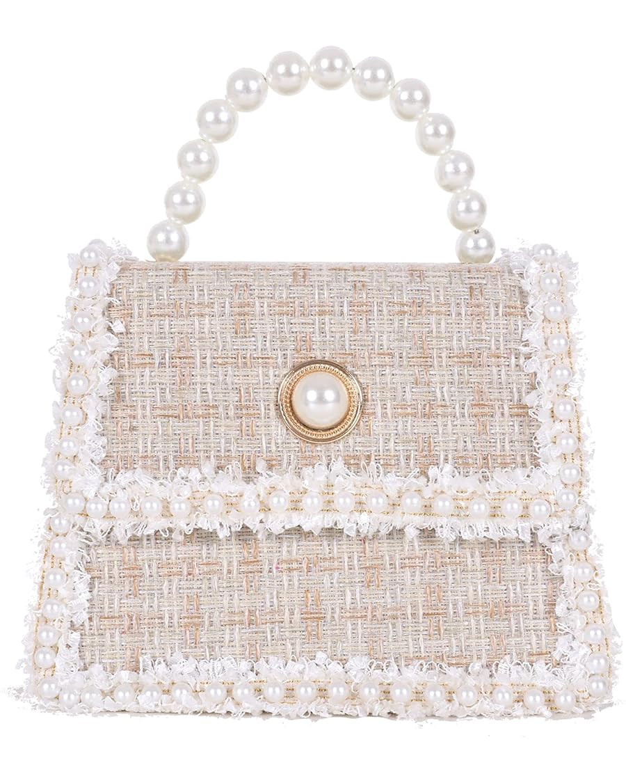 Qiayime Purses and Handbags for Women Fashion Ladies Top Handle Satchel Shoulder Tote Pearl bead ... | Amazon (US)