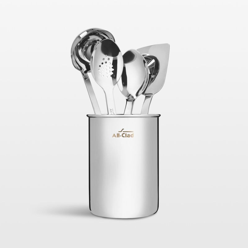 All Clad Pro Stainless Steel 5-Piece Utensil Set + Reviews | Crate & Barrel | Crate & Barrel