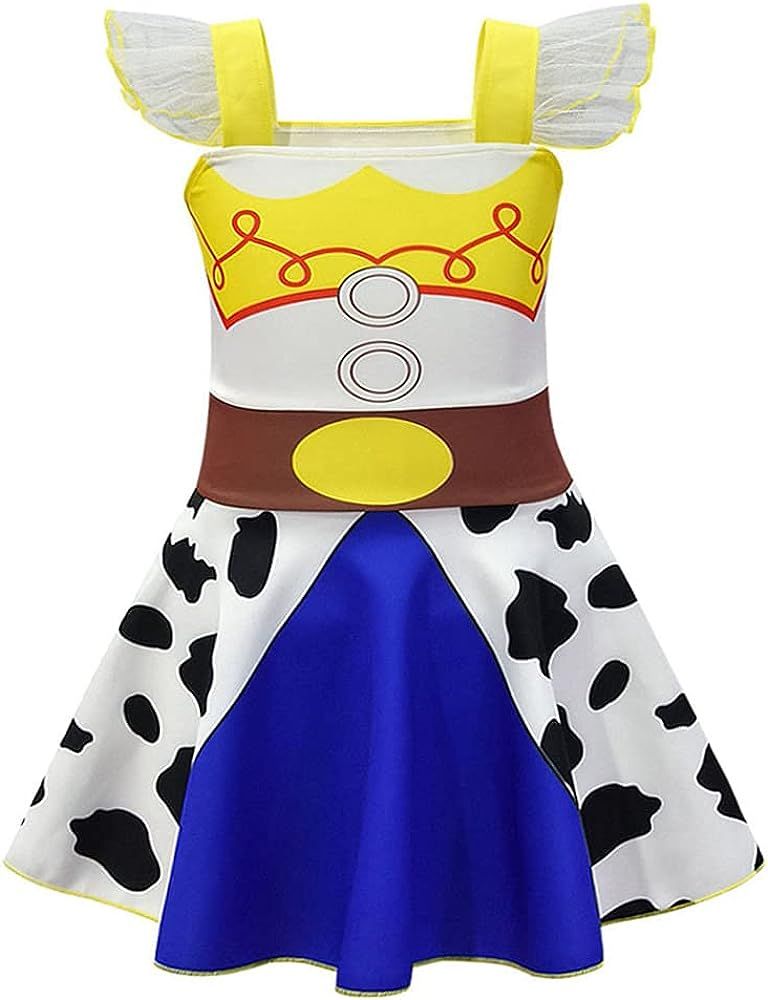 Roctocesy Little Girls Princess Dresses Cowgirl Jessie Costume Outfit for Halloween Fancy Party D... | Amazon (US)