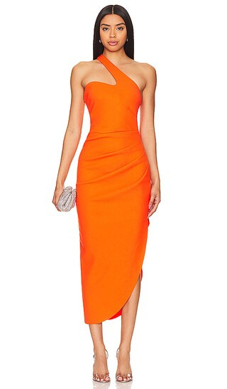 Delancey Midi Dress in Flame Red | Revolve Clothing (Global)