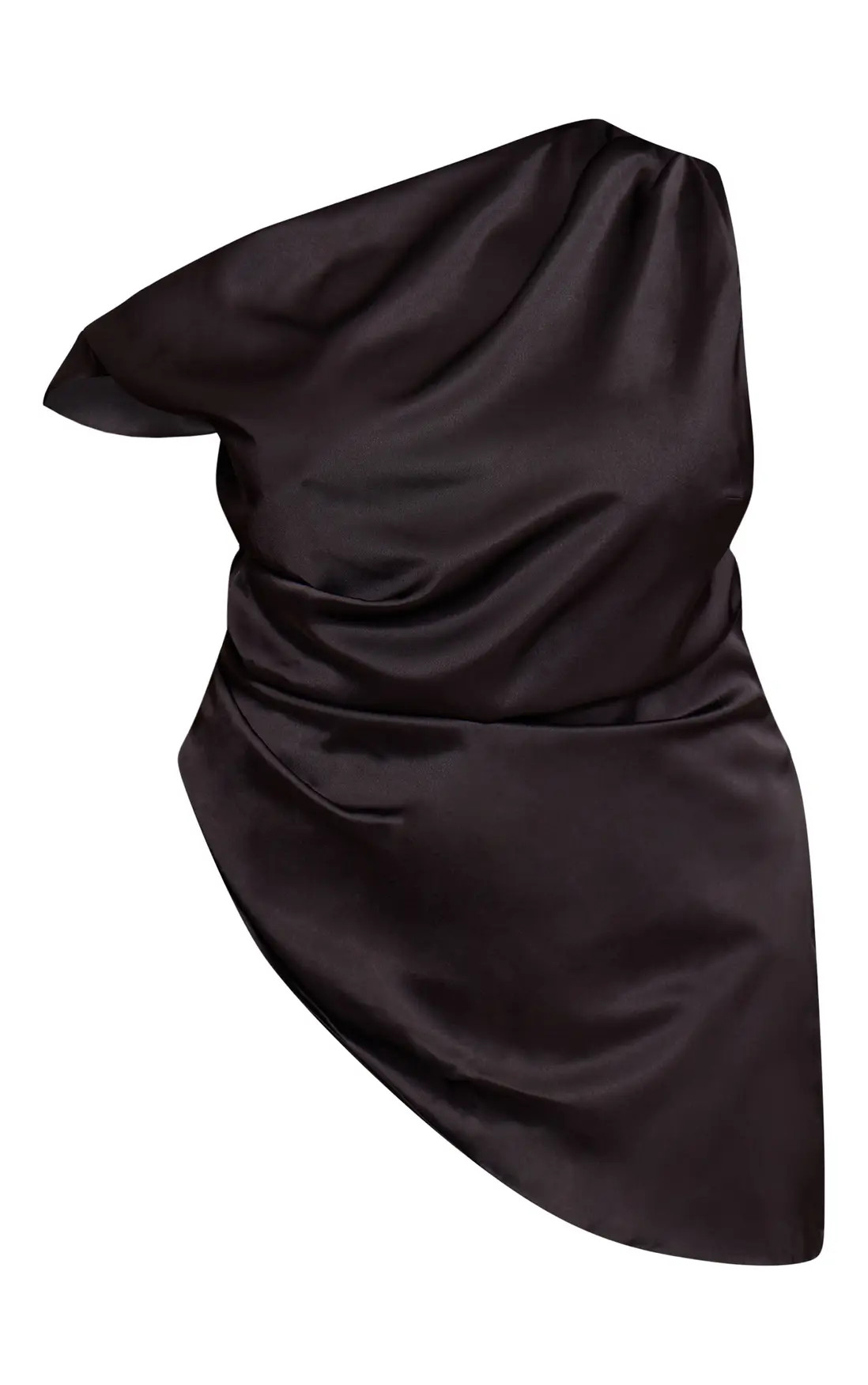 Tops | Plus Black Satin Knot Detail Top | PrettyLittleThing | PrettyLittleThing US