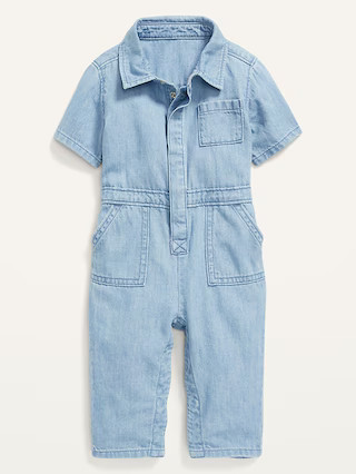 Unisex Short-Sleeve Jean One-Piece for Baby | Old Navy (US)