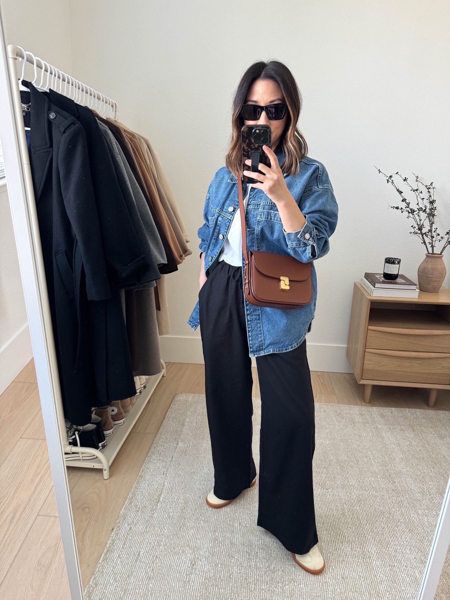 Bring your chambray into 2025. Transitional outfit ideas.

Gap shacket petite xs (old)
Everlane tee medium
Uniqlo linen blend pants xs 25.5" inseam
Onitsuka Tiger sneakers 4 mens
Soeur Bag
YSL sunglasses 

Fall outfits, petite style, fall style 

#LTKSeasonal #LTKPetite #LTKItBag