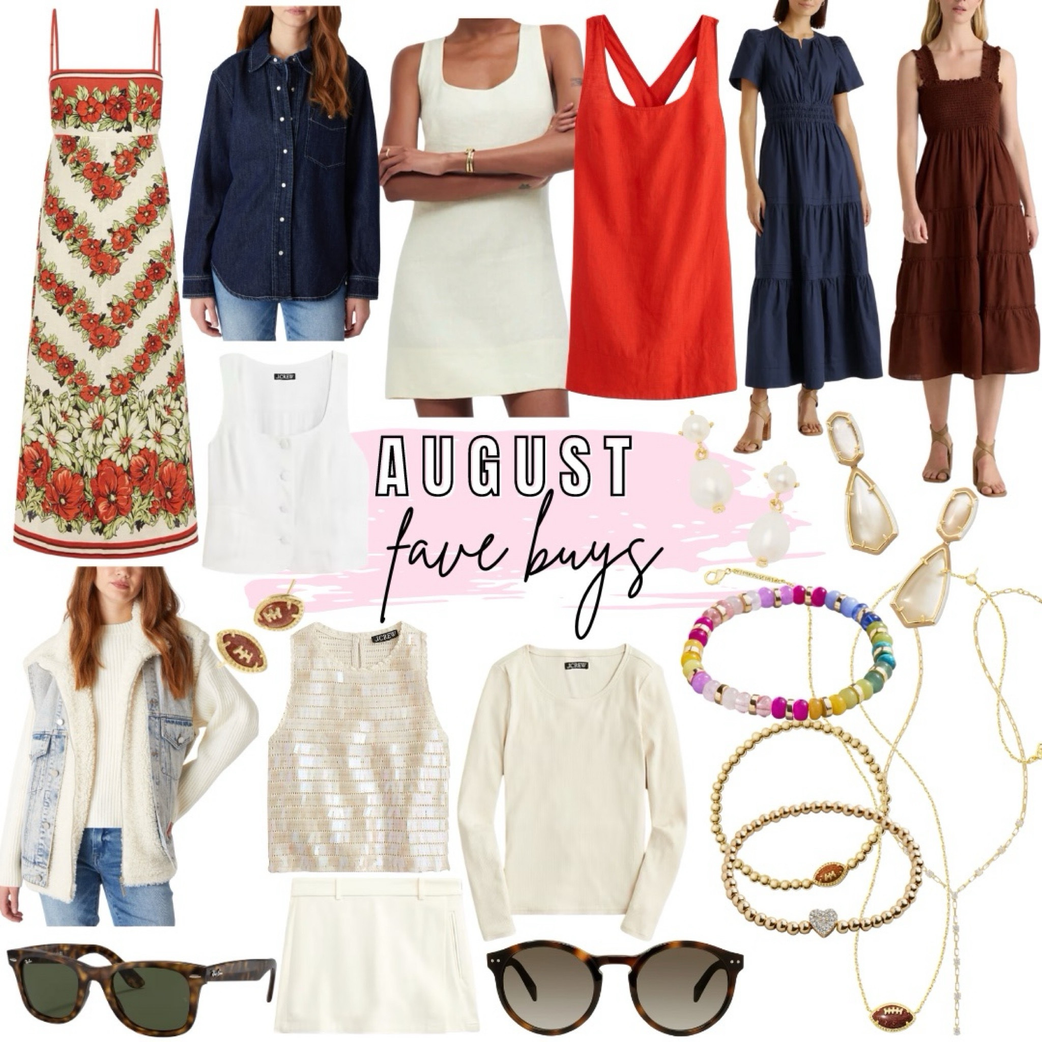 Favorite August buys - linen dresses, baublebar and Kendra Scott jewelry, sunglasses, j crew 



#LTKStyleTip #LTKSeasonal #LTKFindsUnder100