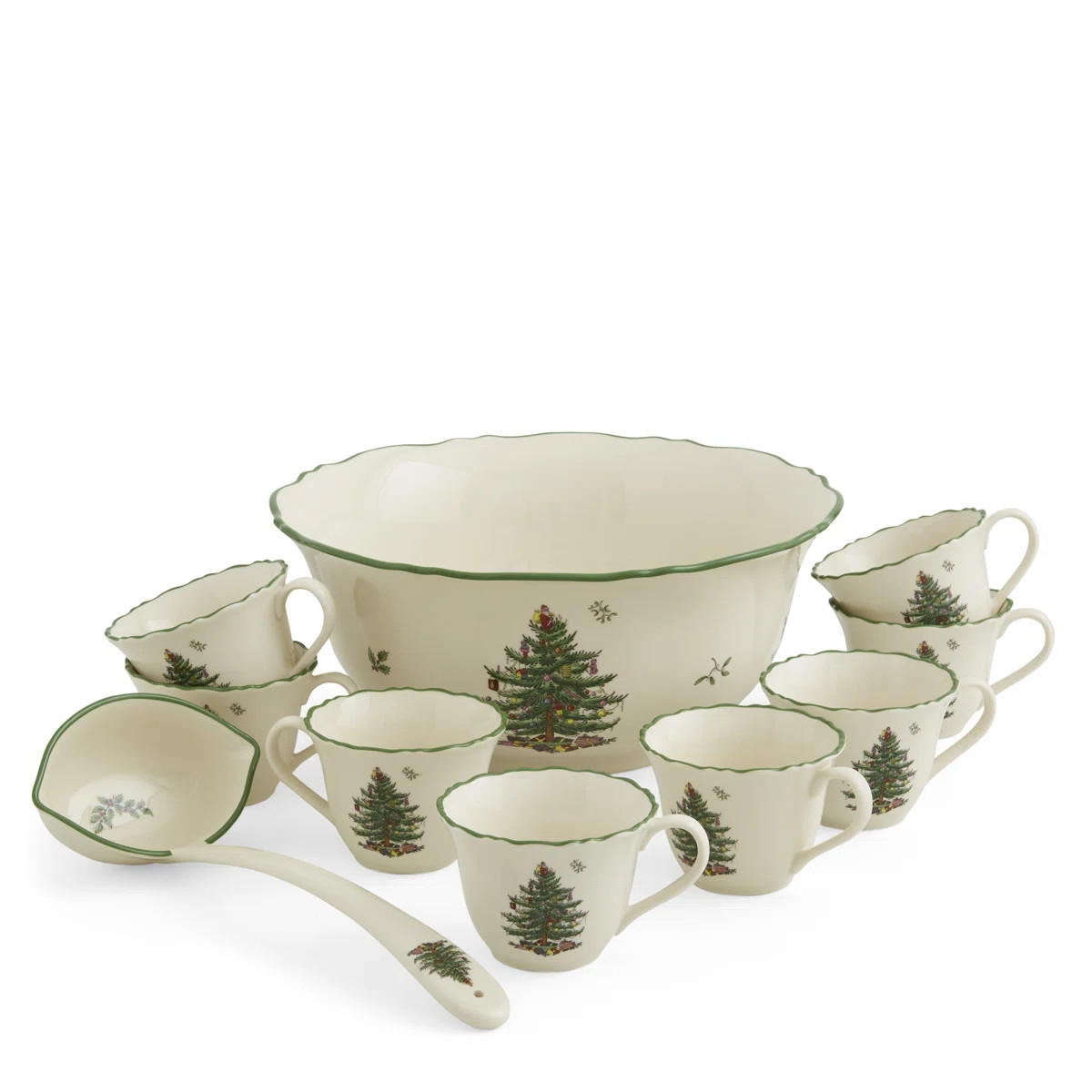 Spode Christmas Tree 10 Pc Punch Bowl W/Cups&Ladle | Wayfair North America