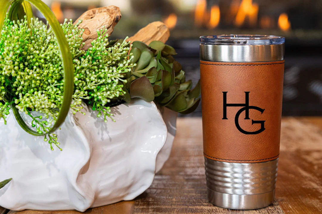 Personalized Tumbler, Engraved Tumbler, Custom Tumbler, Leatherette Tumbler, Leather Tumbler, Hou... | Etsy (US)