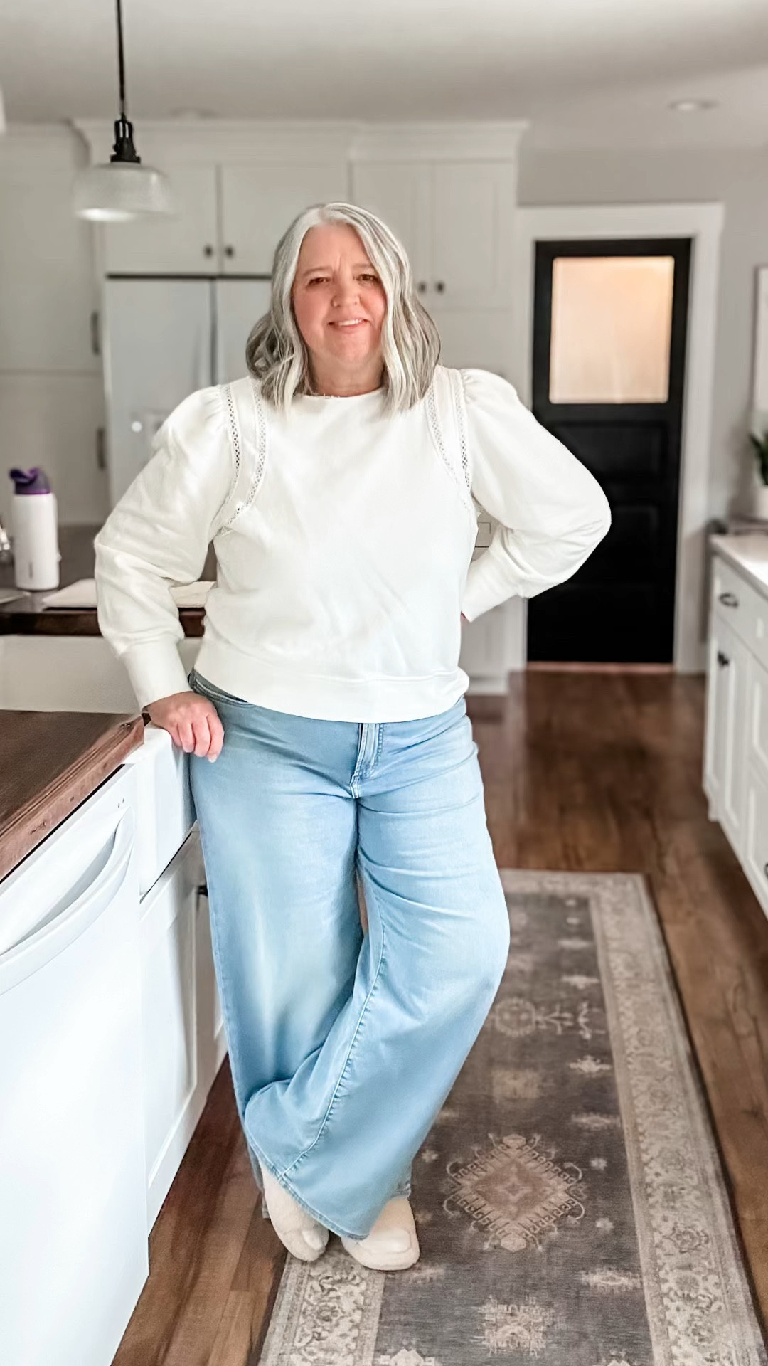 Wearing these jeans feels like I’m cheating on my sweatpants. 🤭 From a morning house tidy, to a candy store date with my grandson and then a nap… they priced comfy enough to skip the sweats. 

Wearing the 34 regular they’re perfect with sneakers, but I also have them in a 33Tall so I can wear them with heels. 

My sweatshirt is sold out but I’ve linked similar tops  

Measurements for size reference:
5’5” || Bust 46” || Waist 40” || Hip 51” 

#LTKdayinmylife #LTKMidsize #LTKPlusSize