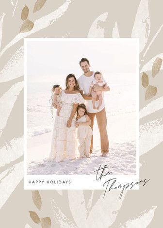 "Campbell" - Customizable Holiday Photo Cards in Beige by Robert and Stella. | Minted
