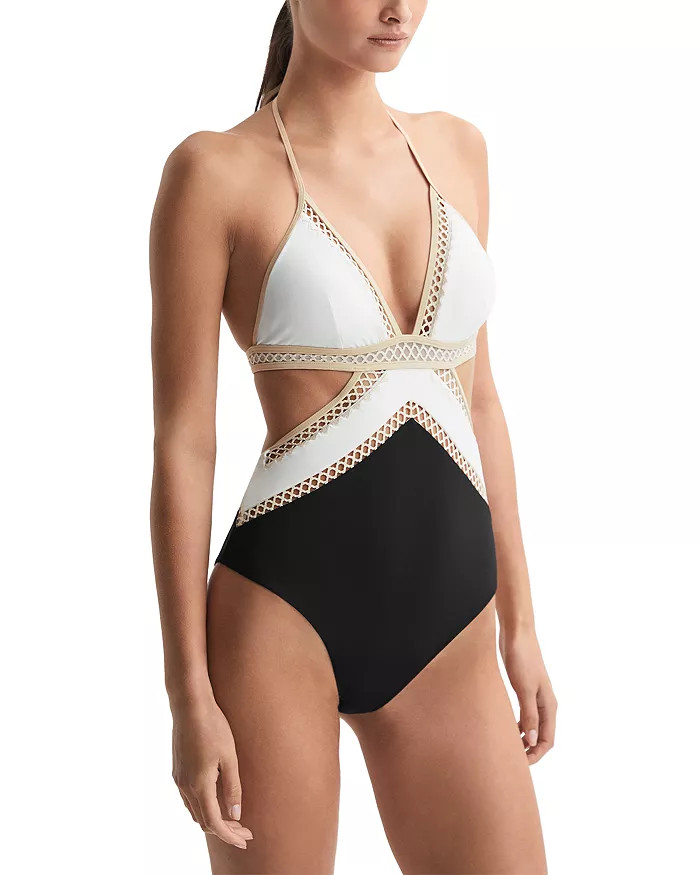 Savannah Cutout Stitch Detail One Piece Swimsuit | Bloomingdale's (US)