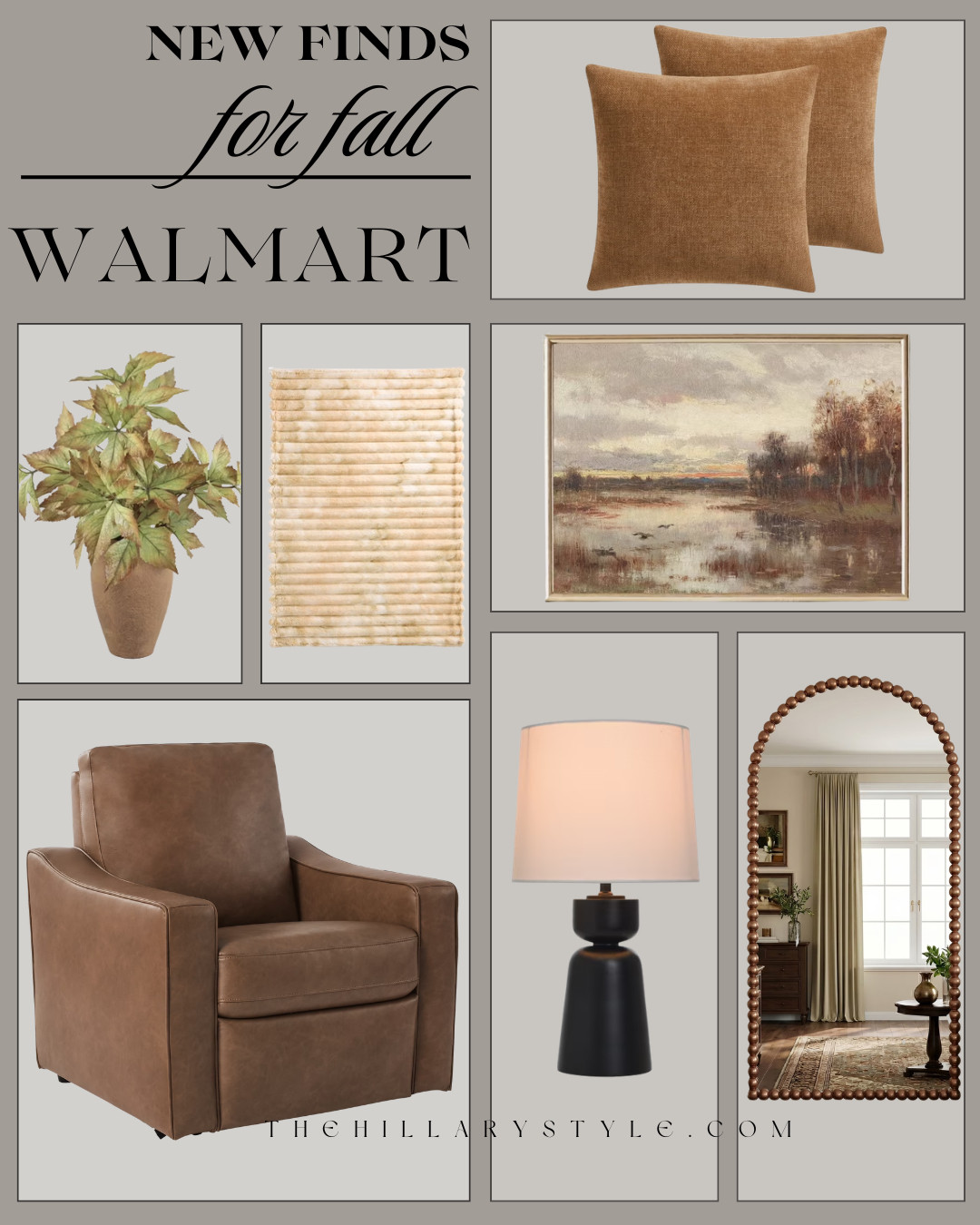 Walmart Fall Home Finds That Look High-End for Less

Walmart keeps delivering designer-inspired fall home decor at incredible prices. From cozy accent chairs and statement mirrors to vintage-style artwork, warm lighting, rich brown accents, and organic modern decor, these new finds are perfect for creating a warm, elevated home this season without overspending. Save these Walmart fall home finds before they sell out. 

#WalmartHome #WalmartFinds #FallHomeDecor #FallDecor #HomeDecor #OrganicModern #DesignerInspired #AffordableHomeDecor #NeutralHome #CozyHome #InteriorDesign #HomeStyling #HomeInspo #FallDecorating #LTKFinds #LTKFall #PinterestHome #ModernHome #TheHillaryStyle 

 

#LTKHome #LTKSeasonal #LTKHome