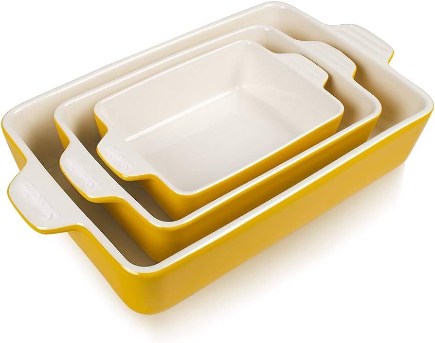 Sweejar Ceramic Bakeware Set, Rectangular Baking Dish Lasagna Pans for Cooking, Kitchen, Cake Din... | Amazon (US)