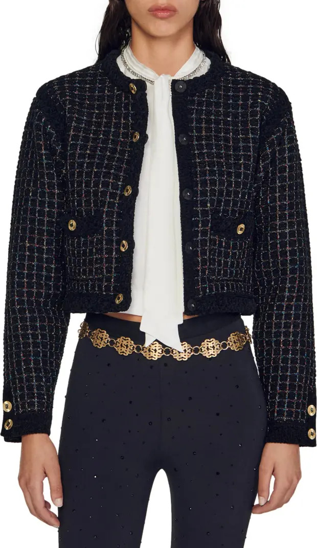 sandro Full Metallic Knit Jacket | Nordstrom | Nordstrom