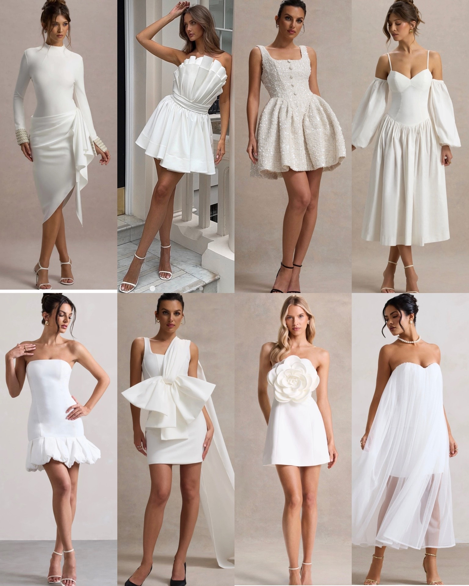Beautiful, unique and eye grabbing white dresses. For bridal shower, engagement, party, bachelorette party, rehearsal dinner, or even some could be worn for a specific type of wedding. All on sale under $100.

#LTKWedding #LTKSaleAlert #LTKstorytime