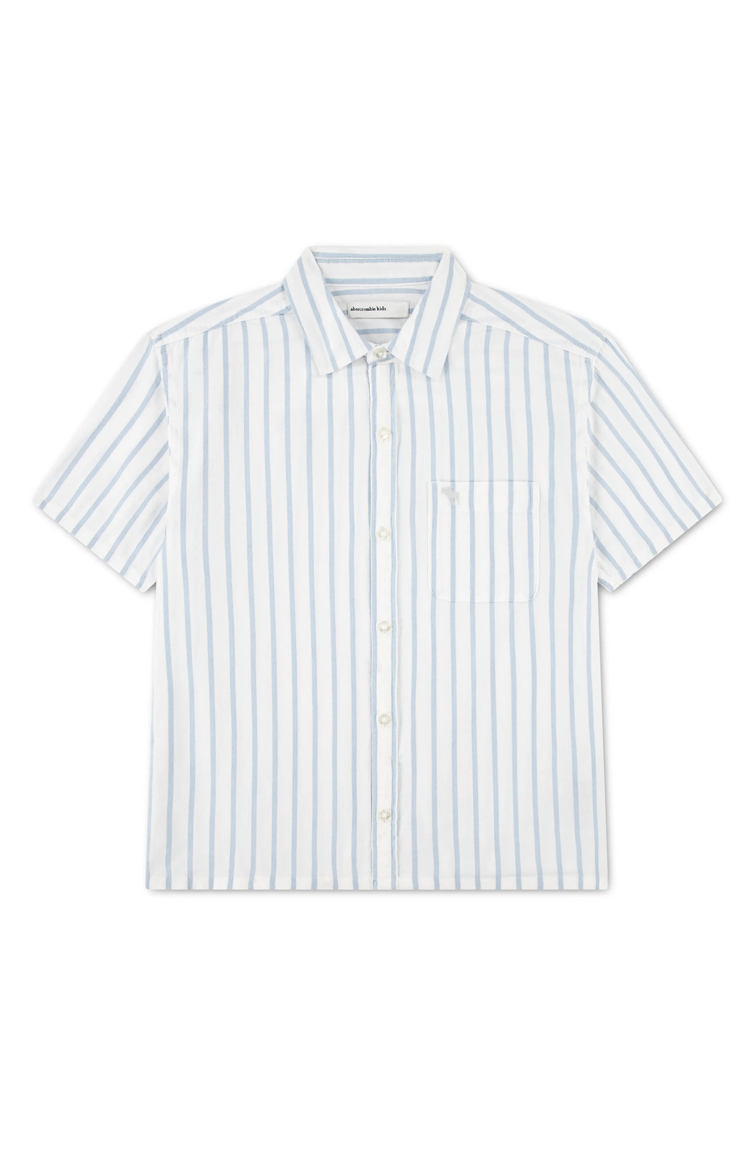 Kids' Oversize Icon Stripe Short Sleeve Cotton Button-Up Shirt (Men) | Nordstrom | Nordstrom