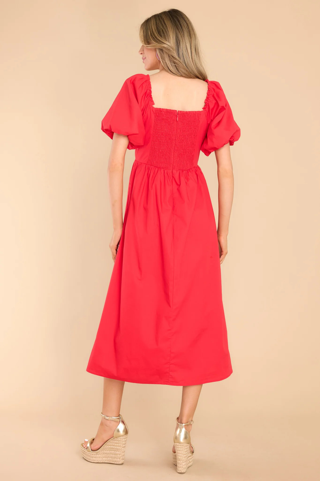 Far Too Pretty Red Midi Dress | Red Dress 