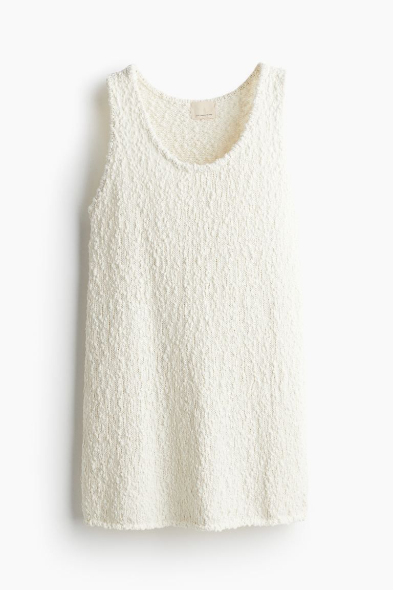 Silk-blend Knit Sleeveless Top - Cream - Ladies | H&M US | H&M (US + CA)