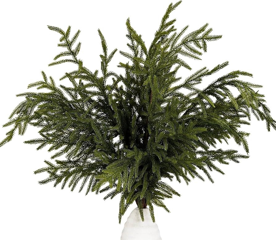 Norfolk Pine Stems 35.8" / 91cm, 6 Pcs Christmas Pine Branches, Real Touch Greenery for DIY Flowe... | Amazon (US)