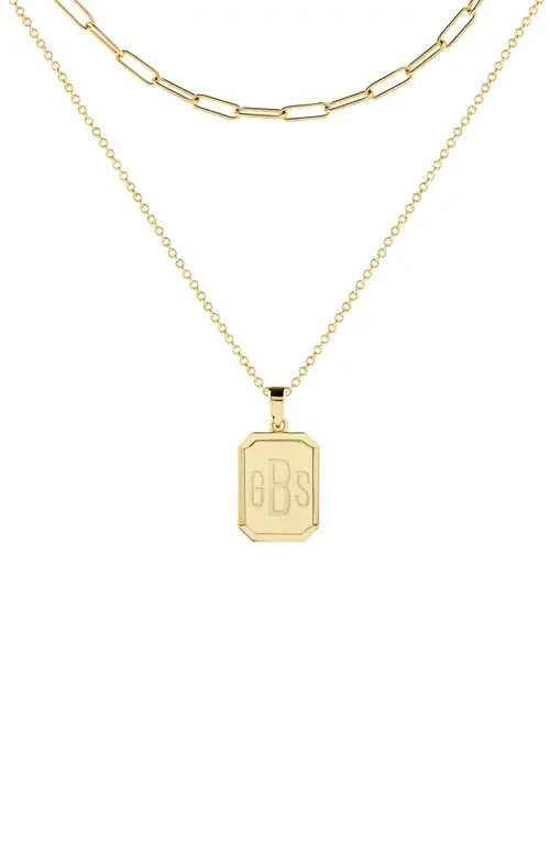 Brook and York Willow Personalized Monogram Layered Necklace in Gold at Nordstrom | Nordstrom