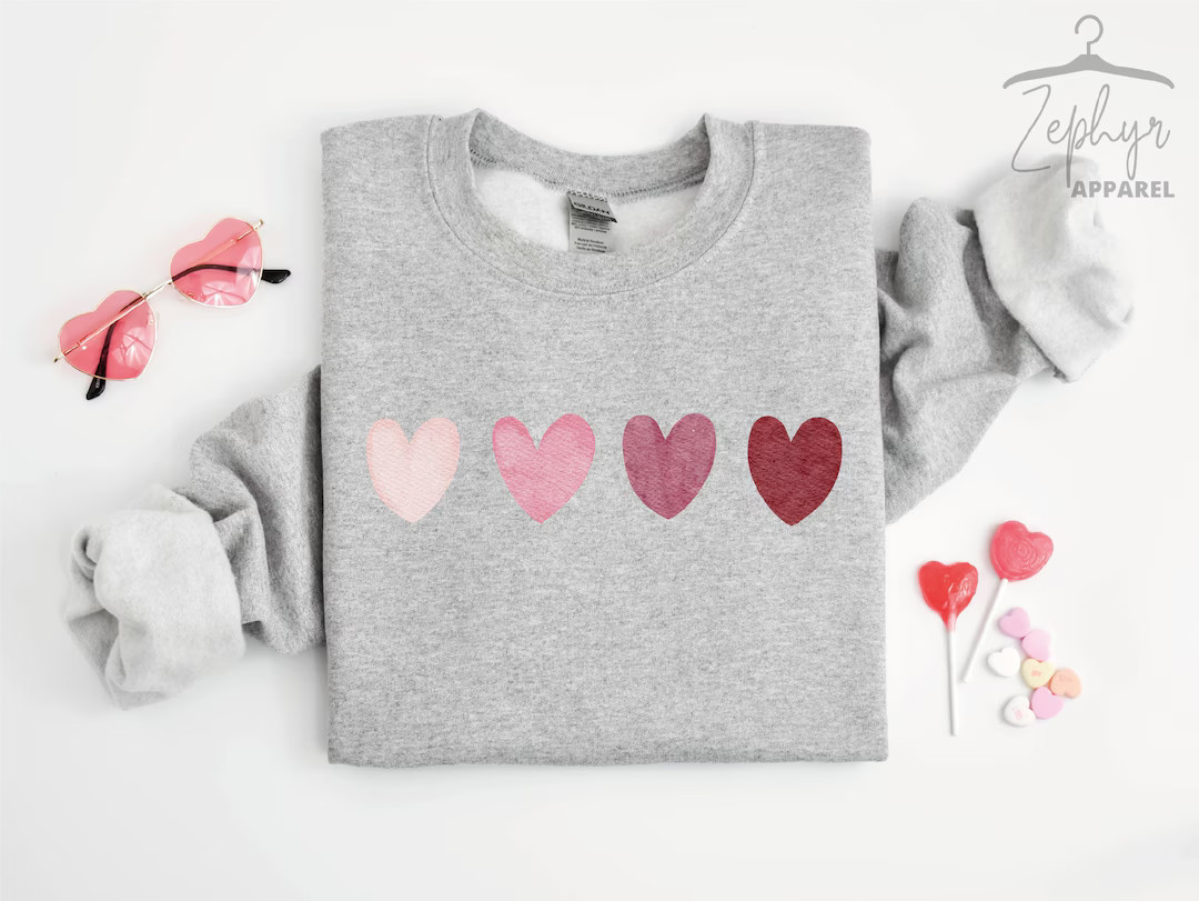 Valentine Heart Sweatshirt, Cute Valentine Sweatshirts, Valentine Sweatshirts, Vintage Valentine ... | Etsy (US)