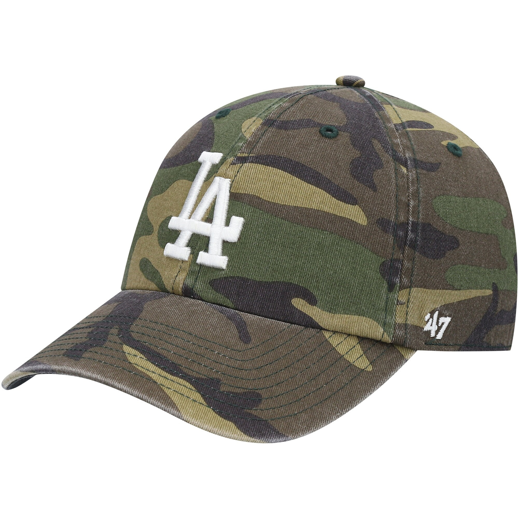 Men's '47 Camo Los Angeles Dodgers Team Clean Up Adjustable Hat | Fanatics