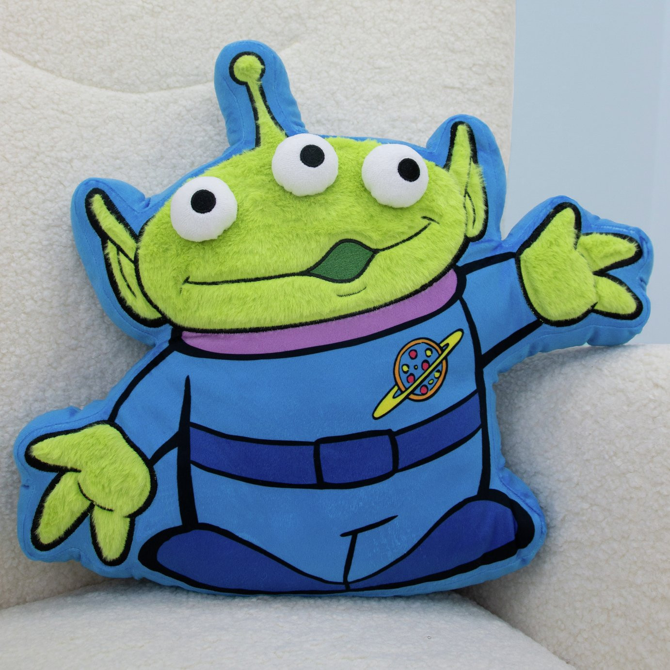 Toy Story Alien Shaped Cushion Blue - 43x37cm | argos.co.uk