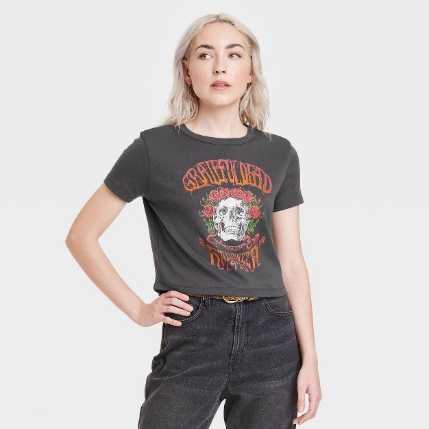 Women's Grateful Dead Baby Short Sleeve Graphic T-Shirt - Charcoal Gray | Target