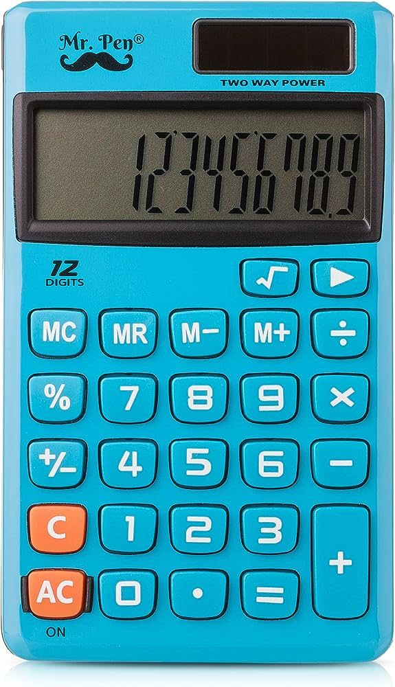 Mr. Pen- Standard Function Calculator, 12 Digits, Small Calculator, Solar Calculator, Pocket Calc... | Amazon (US)