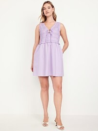 Fit & Flare Smocked Bodice Mini Dress | Old Navy (US)