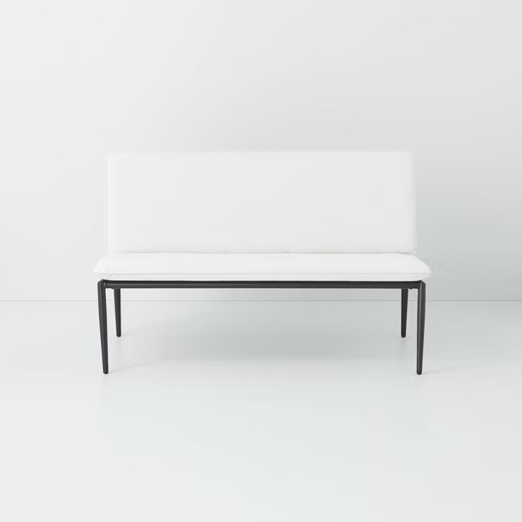 Cushioned Metal Outdoor Loveseat - Cream/Black - Hearth & Hand™ with Magnolia | Target