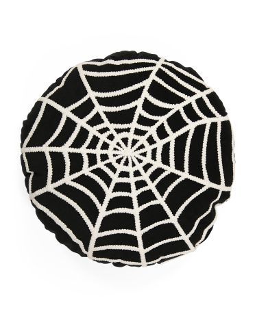 18x18 Round Velvet Spiderweb Pillow | Fall Decor | T.J.Maxx | TJ Maxx