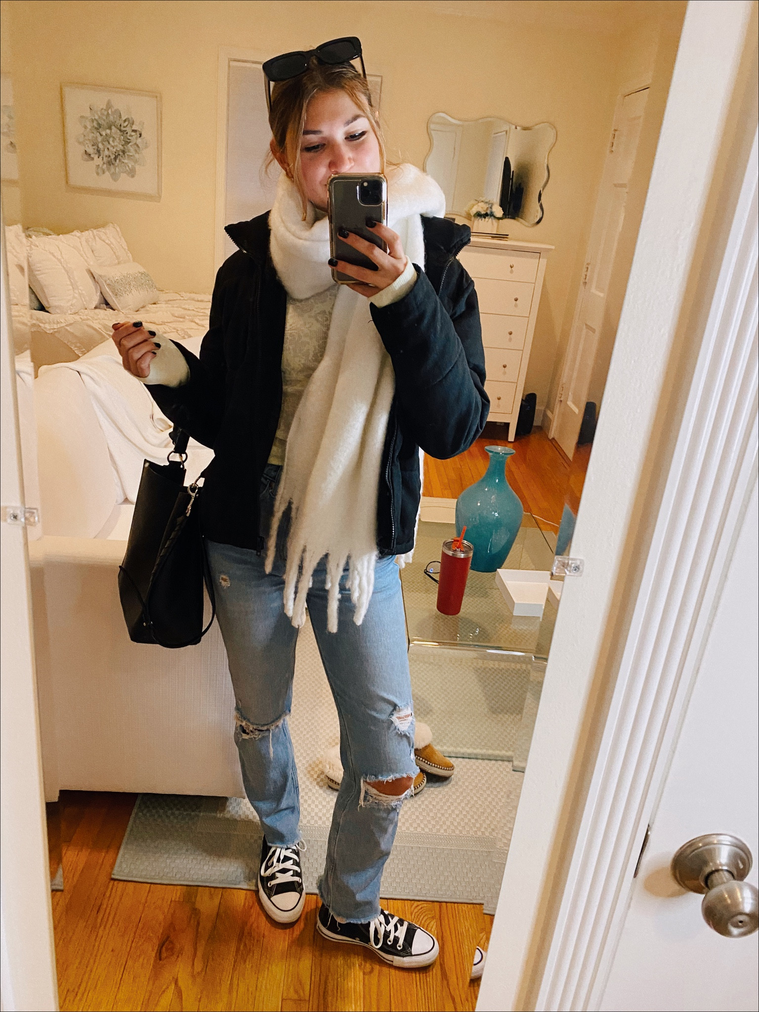 Easy look to go to the movies! I included a big scarf that was Acne Studios inspired for this outfit with ripped jeans and a free people top! 

#LTKFind #LTKSeasonal #LTKfit
