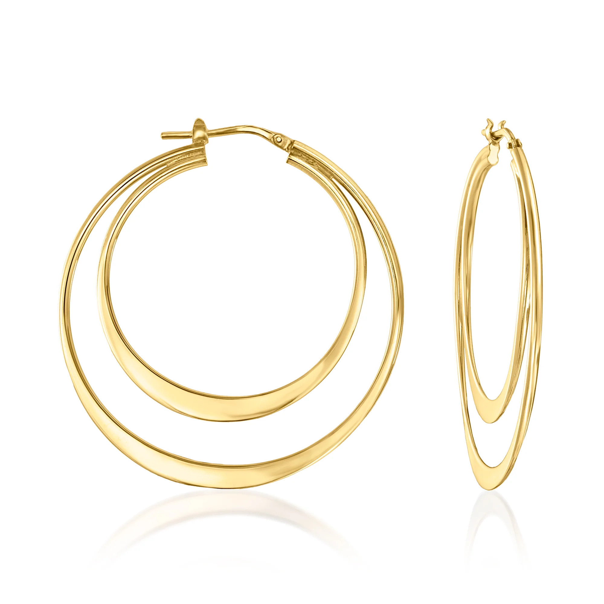 Ross-Simons Italian 18kt Gold Over Sterling Double-Hoop Earrings | Shop Simon