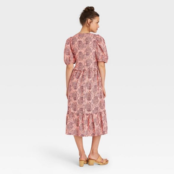 Women's Puff Short Sleeve Smocked Dress - Universal Thread™ Floral | Target