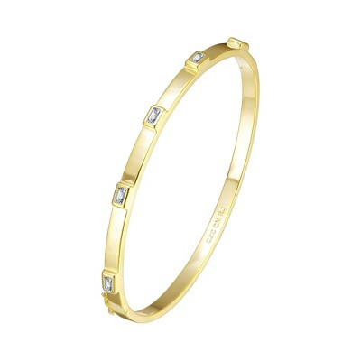 14k Gold colored Cubic Zirconia Bangle Bracelet | Target