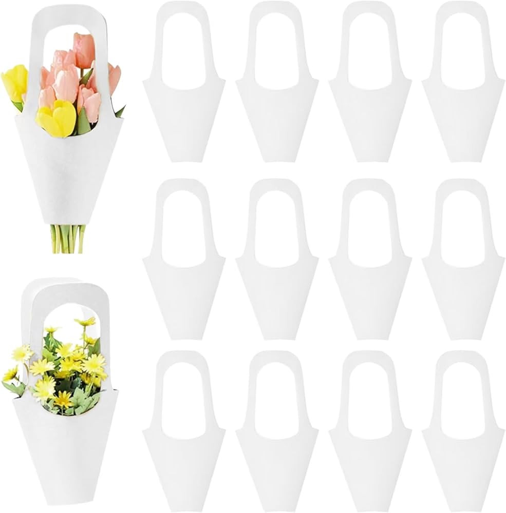 Enorteen 30 Pcs Flower Wrapping Paper Gift Bags with Handle - Bouquet Gift Bags for Thanksgiving,... | Amazon (US)