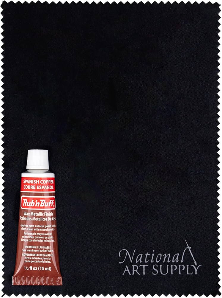 Rub n Buff Colors Metallic Wax Paste with Microfiber Cloth - Spanish Copper Rub and Buff - 5"x7" ... | Amazon (US)
