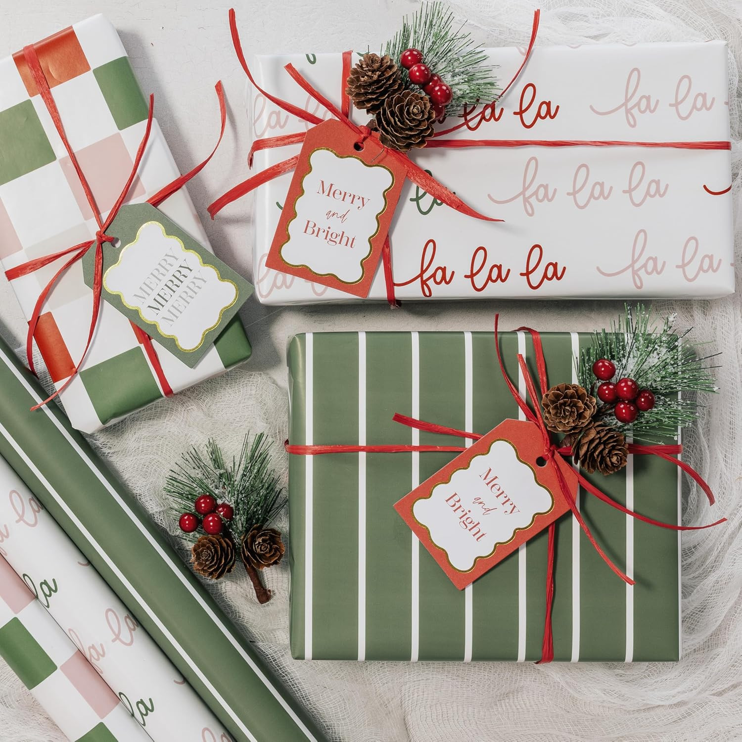 Beautiful Christmas Gift Wrapping Paper Rolls For Small & Medium Size Gifts | Amazon (US)
