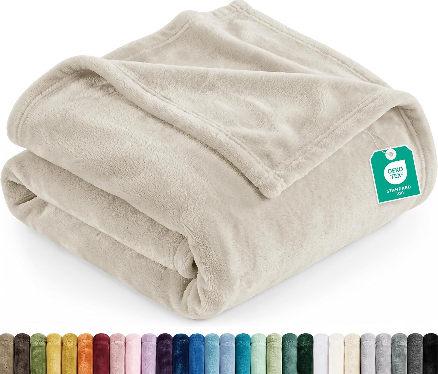 Utopia Bedding Ultra Soft Fleece Bed Blanket Queen Size Linen (90x90 Inch) | Amazon (US)