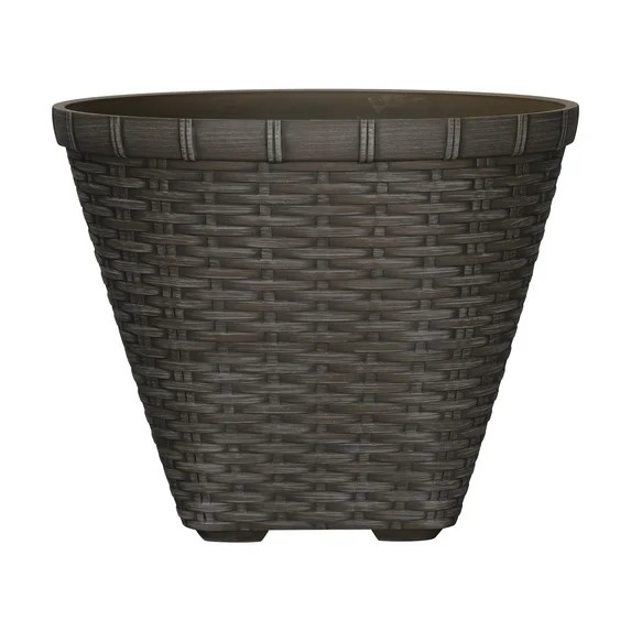 My Texas House Ainsley 16in Dark Brown 100% Recycled Resin Planter | Walmart (US)