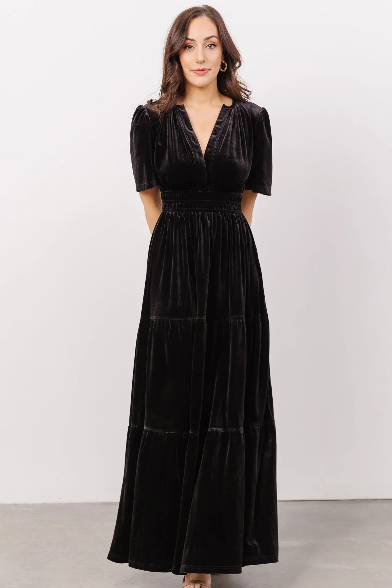 Artemis Velvet Maxi Dress | Black | Baltic Born