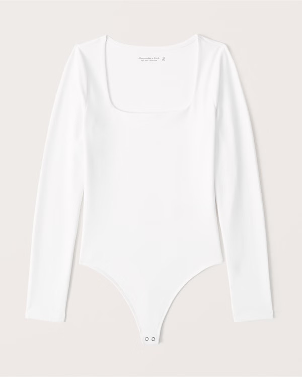 Long-Sleeve Seamless Squareneck Bodysuit | Abercrombie & Fitch (US)