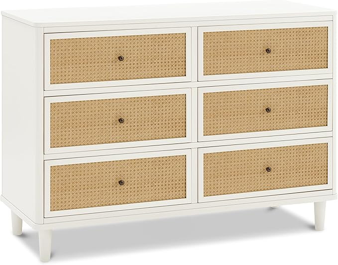 Namesake Marin with Cane 6 Drawer Dresser Warm White and Honey Cane | Amazon (US)