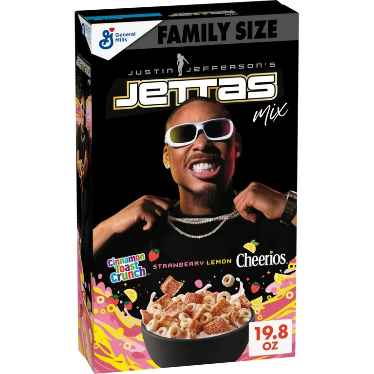 Justin Jefferson Cereal, Cinnamon Toast Crunch Strawberry, Frosted Lemon Cheerios, 19.8 oz | Walmart (US)