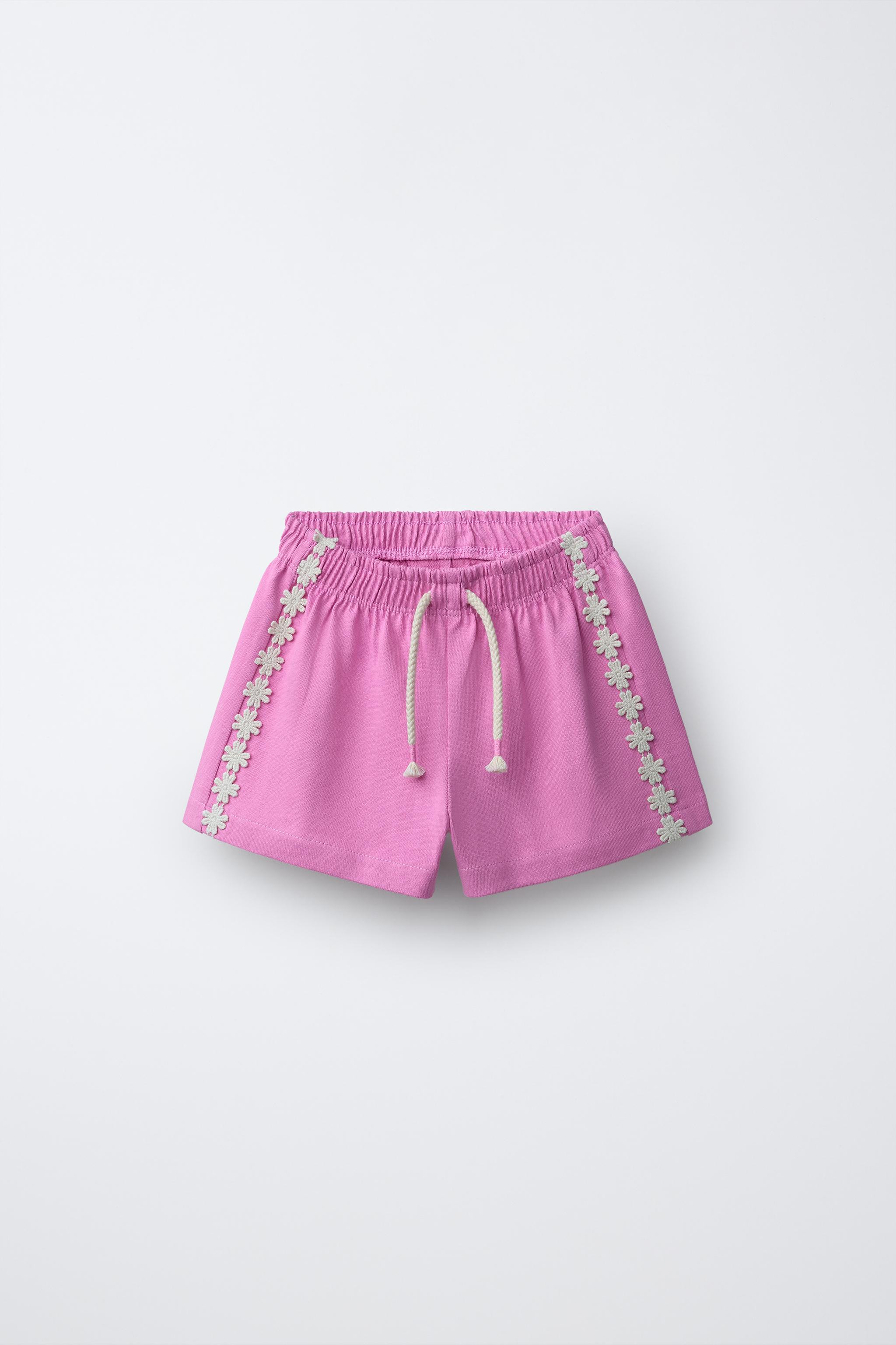 HEAVY WEIGHT FLORAL PLUSH SHORTS | Zara US