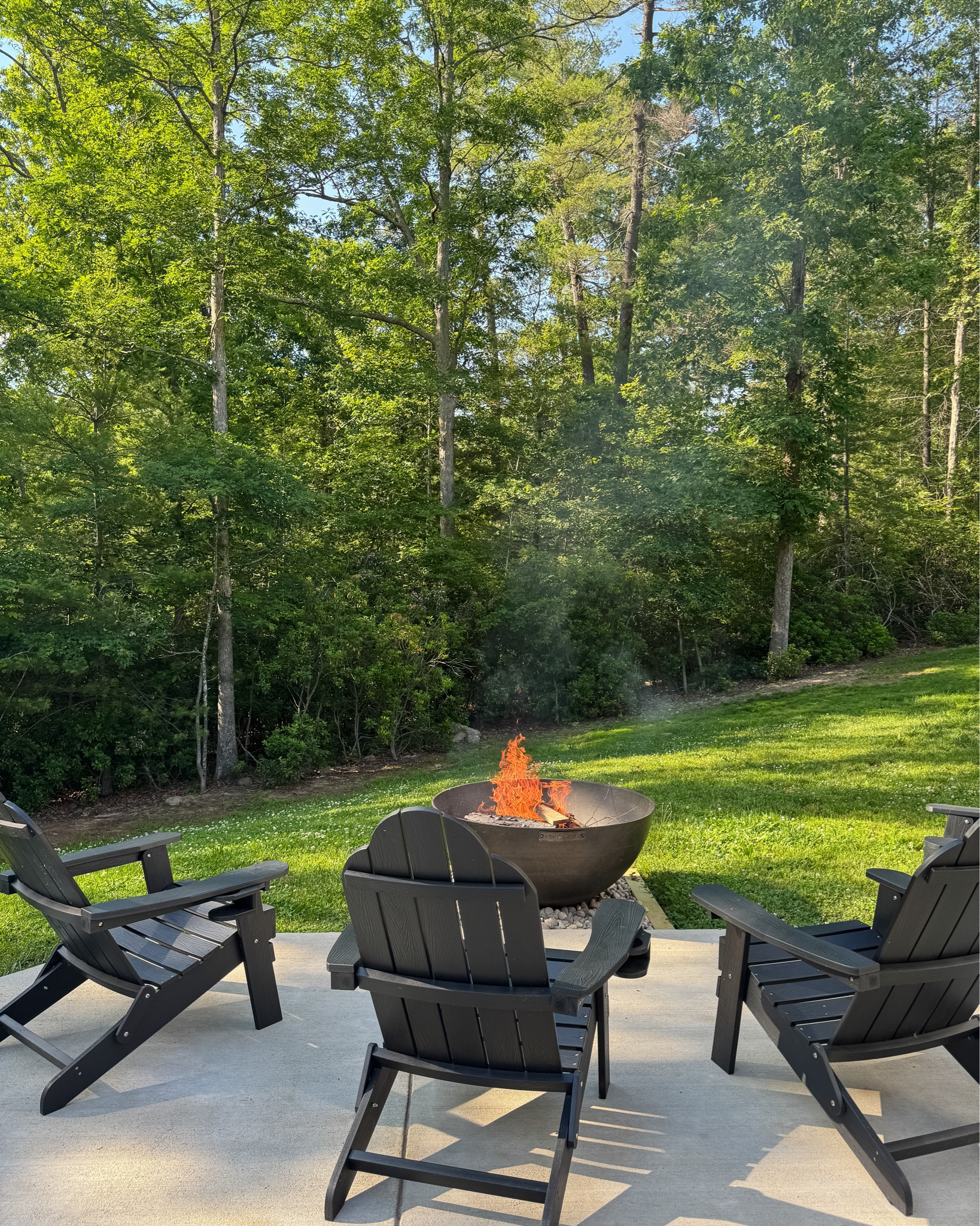 We love these Adirondack chairs. They have a hidden cup holder too which is really nice!

Fire pit 

#LTKHome