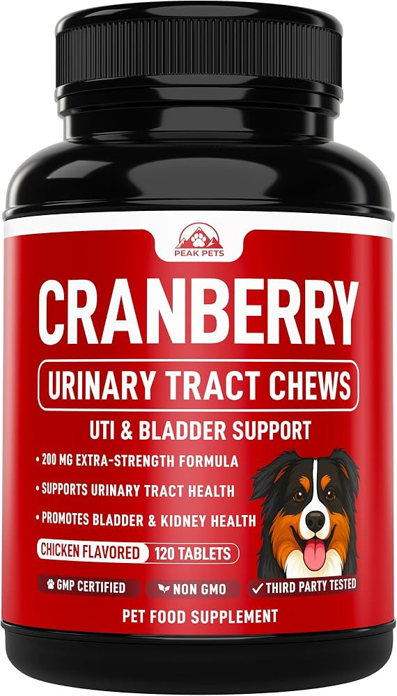 Cranberry Supplement for Dogs UTI Treatment (120 Chews) Dog Urinary Tract Support for Kidney & Bl... | Amazon (US)