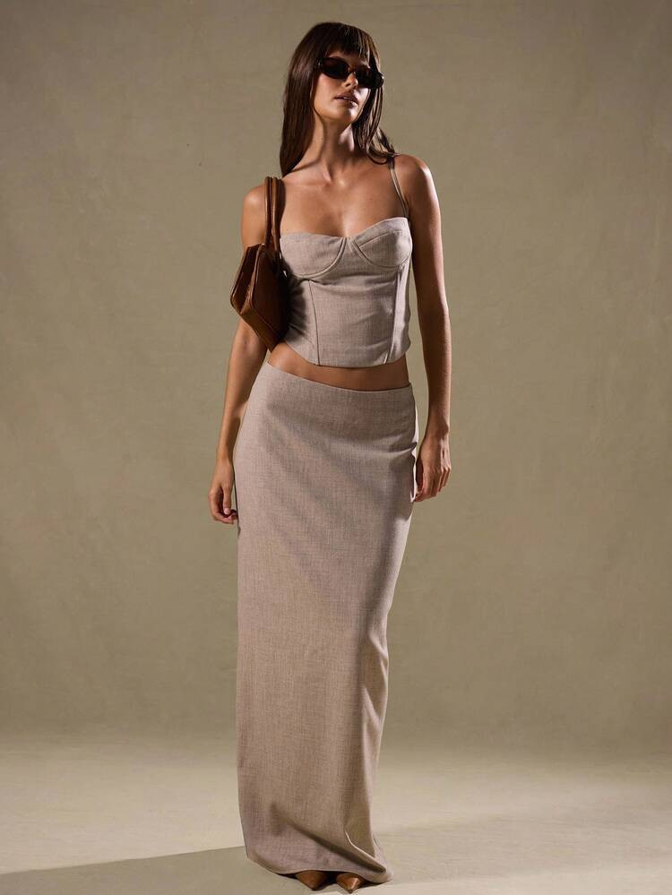 MUSERA Low Rise Column Fit Maxi Skirt Summer Elegant Casual Holiday Cute Vacation Occasion Party ... | SHEIN