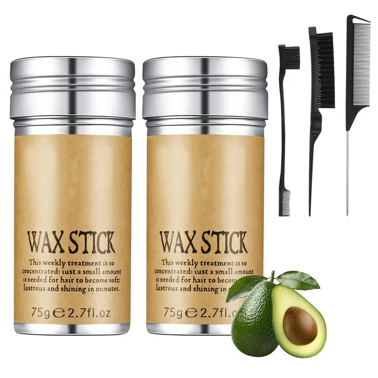 sixwipe Hair Wax Stick with Hair Styling Comb, 3 Pack Teasing Hair Brush Rat Tail Comb Edge Brush... | Walmart (US)