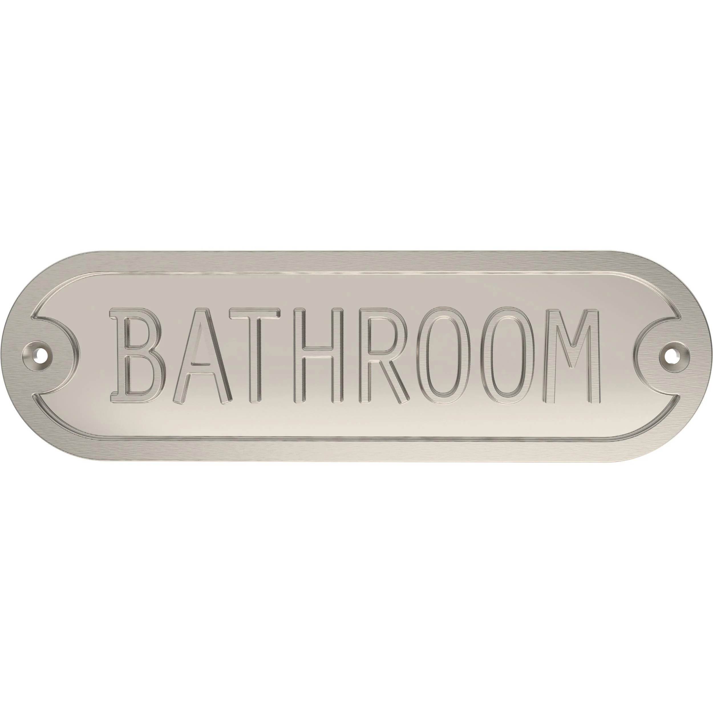 Franklin Brass Bathroom Door Sign Satin Nickel 2.2-in H x 7.4-in W Modern Metal Sign in Gray | HHIDPB-SN-U | Lowe's