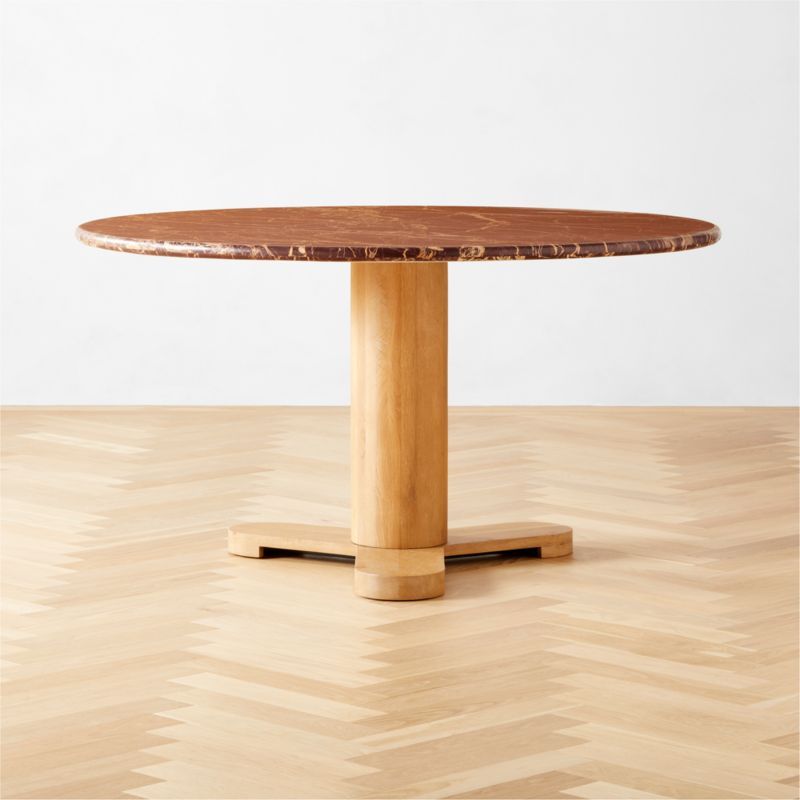 Hirsch Modern Red Marble Dining Table | CB2 | CB2